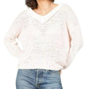 Brave and True Dodger Sparkle V-neck Sweater Light Blush Pink Size XS NWT